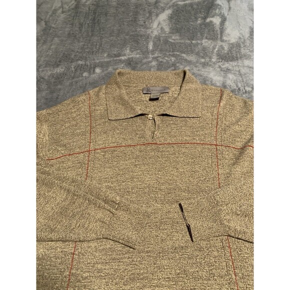 R&R Casuals Sweater Mens XL Brown Long Sleeve Collar Cashmere Wool Silk Pullover - Picture 11 of 15